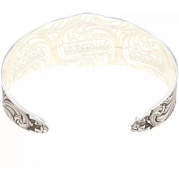 NEW MONTANA SILVERSMITHS men's buffalo feather prairie dancers cuff bracelet in - Picture 2 of 3